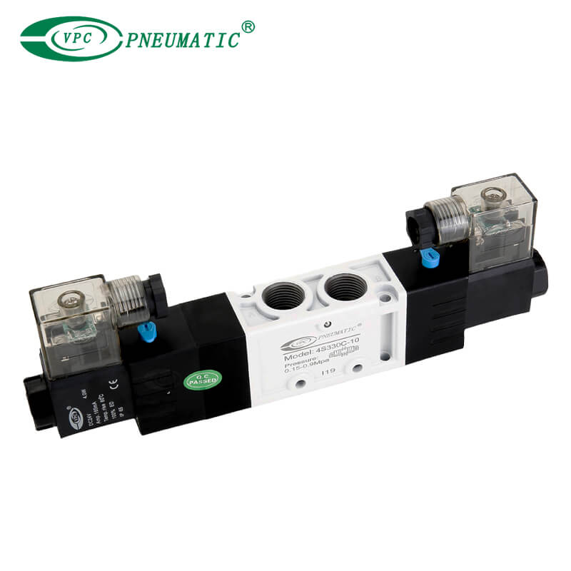 Válvula Solenoide de Control Doble de 5 Puertos y 3 Posiciones Serie 4S