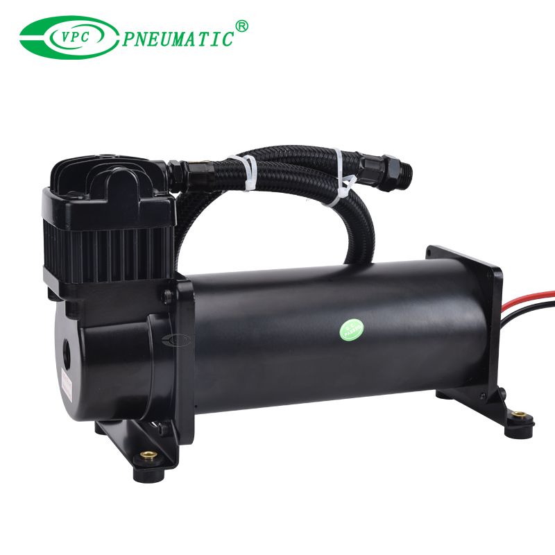 Compresor de suspensión con bolsa de aire 444C, CC 12 V, 200 psi, negro