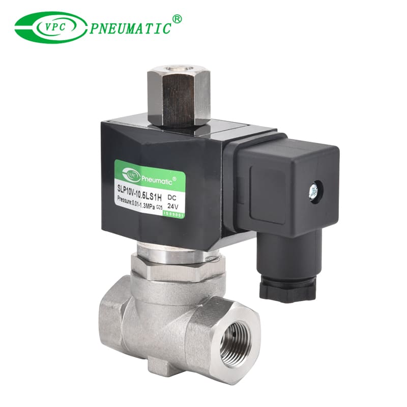 SLP Serie de acero inoxidable 2/2 válvula solenoide de cierre normal