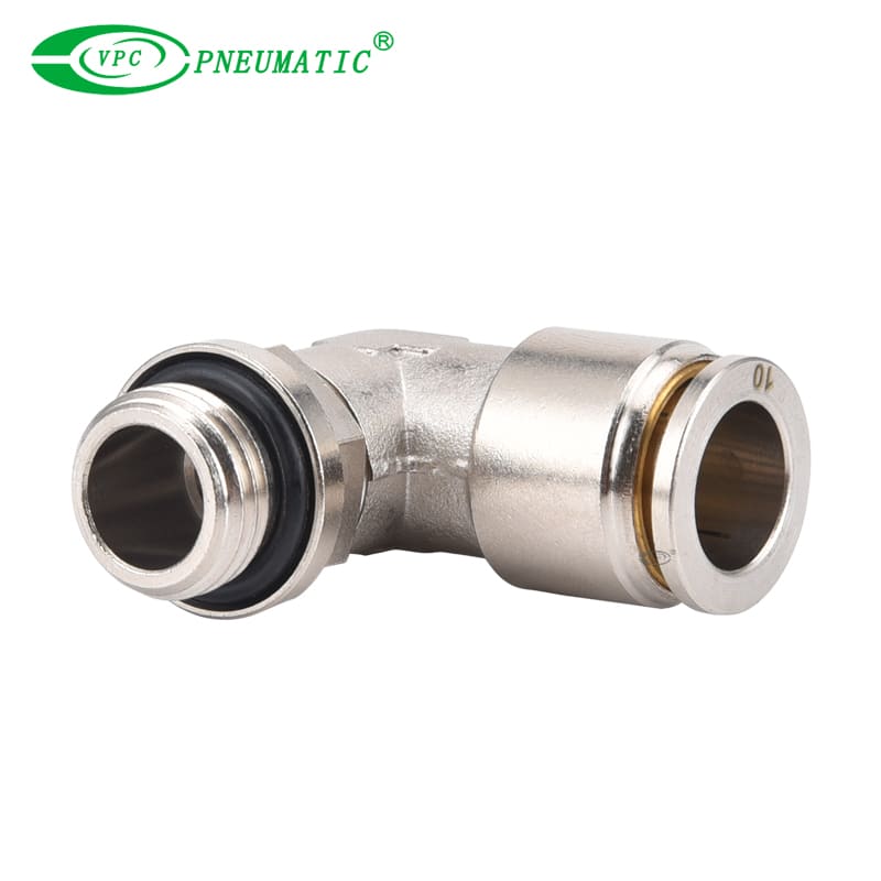 Racor acodado de rosca macho de alta presión serie VL, Latón, 870 Psi