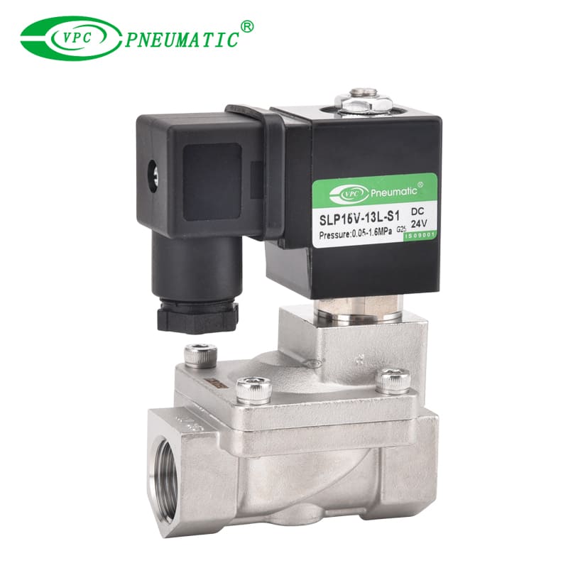 SLP Serie de acero inoxidable 2/2 válvula solenoide de cierre normal