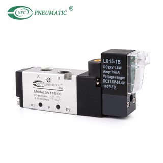 Válvula solenoide de control único de 5 puertos y 2 posiciones serie 5V100