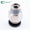 Accesorios de cilindro neumático PC 1/4 bsp, conector de aire de tubo de empuje de un toque