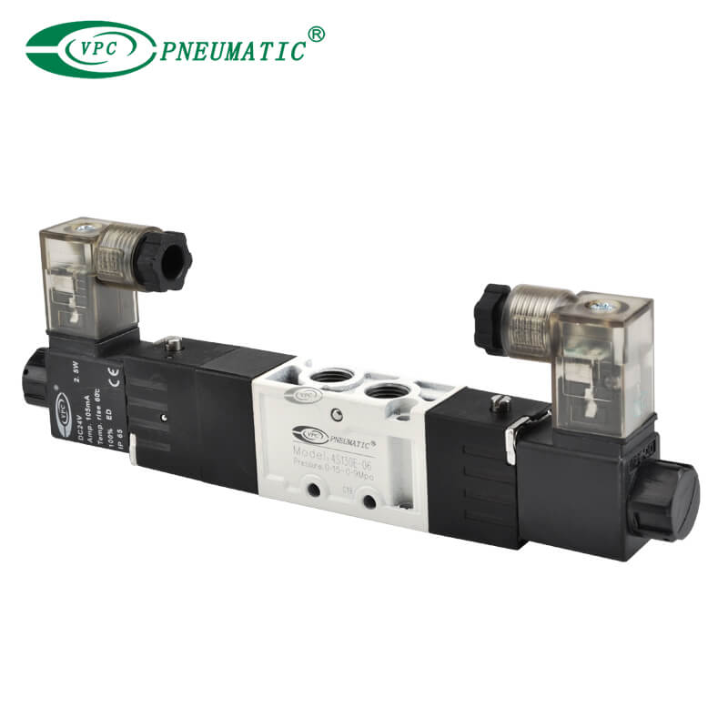 Válvula Solenoide de Control Doble de 5 Puertos y 3 Posiciones Serie 4S