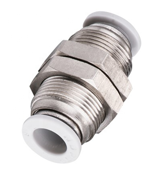 PM Bulkhead Igual que se ajusta a NPT / BSP Hilo 1/4 "1/8 " One Touch Push in PU Mose Conector Conecting
