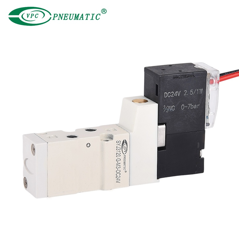Válvula solenoide de bobina simple de 5/2 vías serie SYJ3000