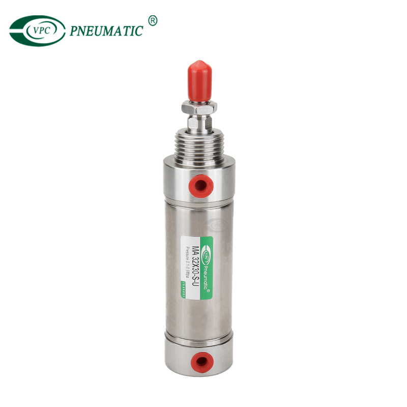 32 mm de diámetro 30 mm Stroke Todos los cilindros neumáticos redondos de acero inoxidable para la industria alimentaria 
